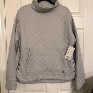 Jones New York Light Gray Quilted Top